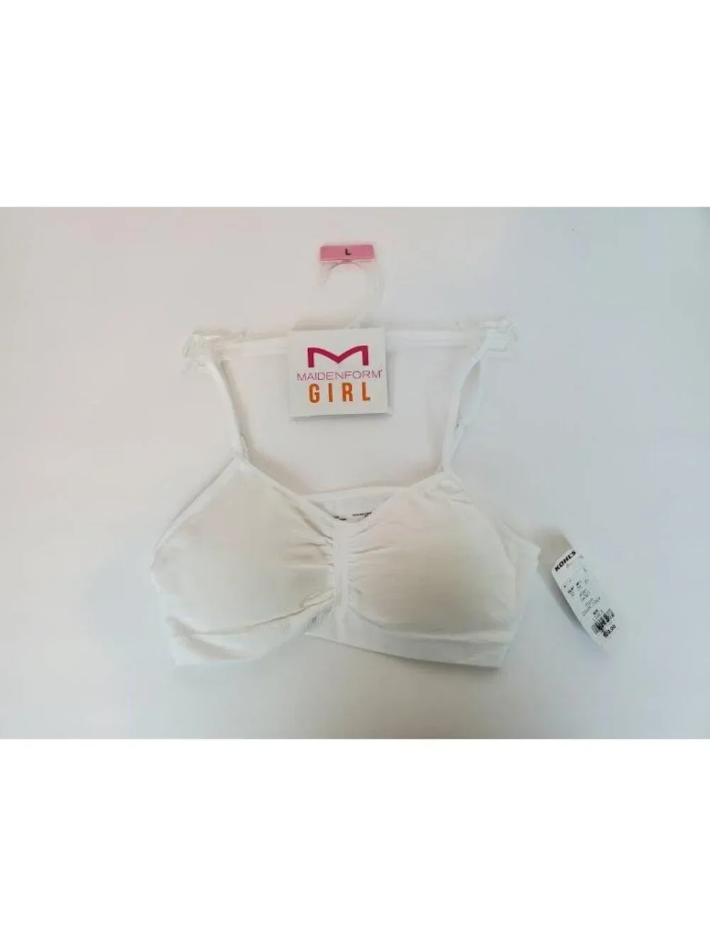Maidenform Girl White Basic Adjustable Straps Trai